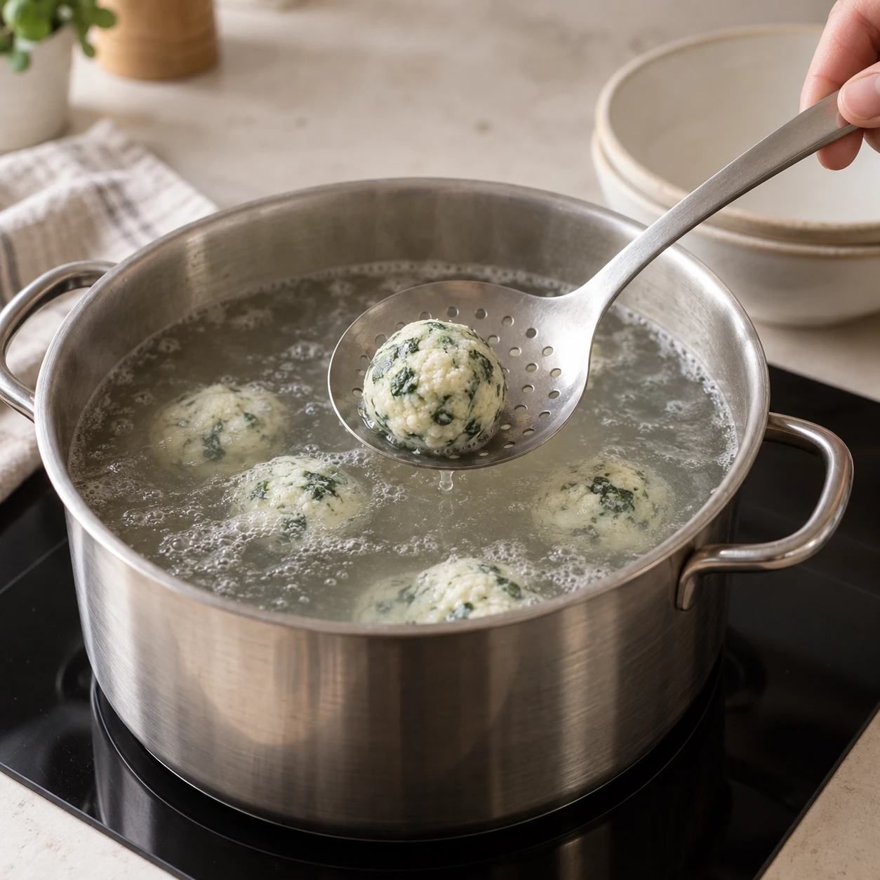 Poach the gnudi gently