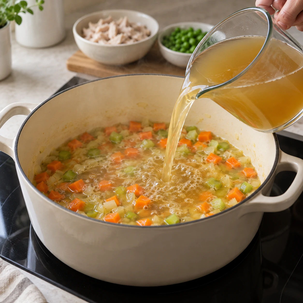 Simmer the vegetables