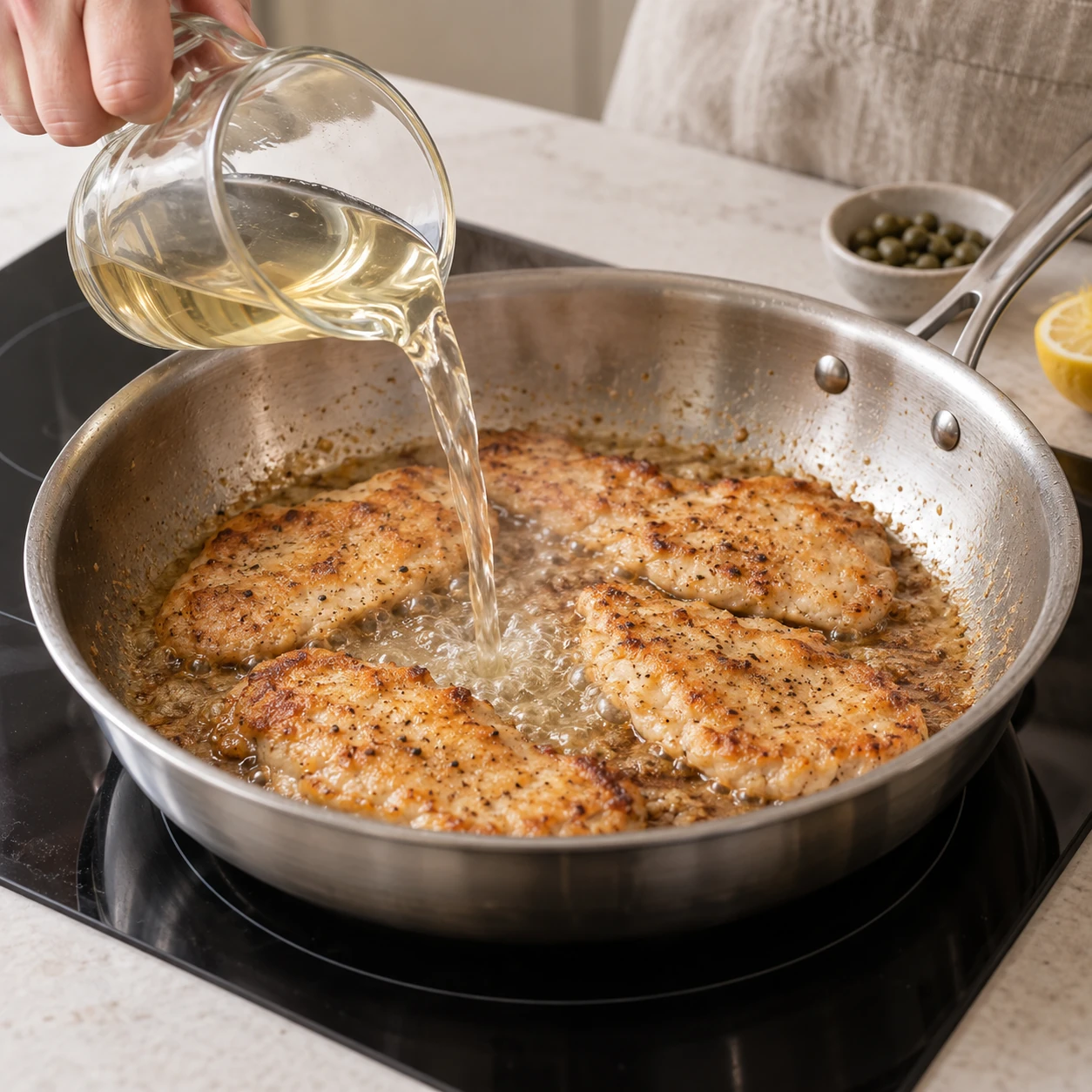Make the piccata sauce