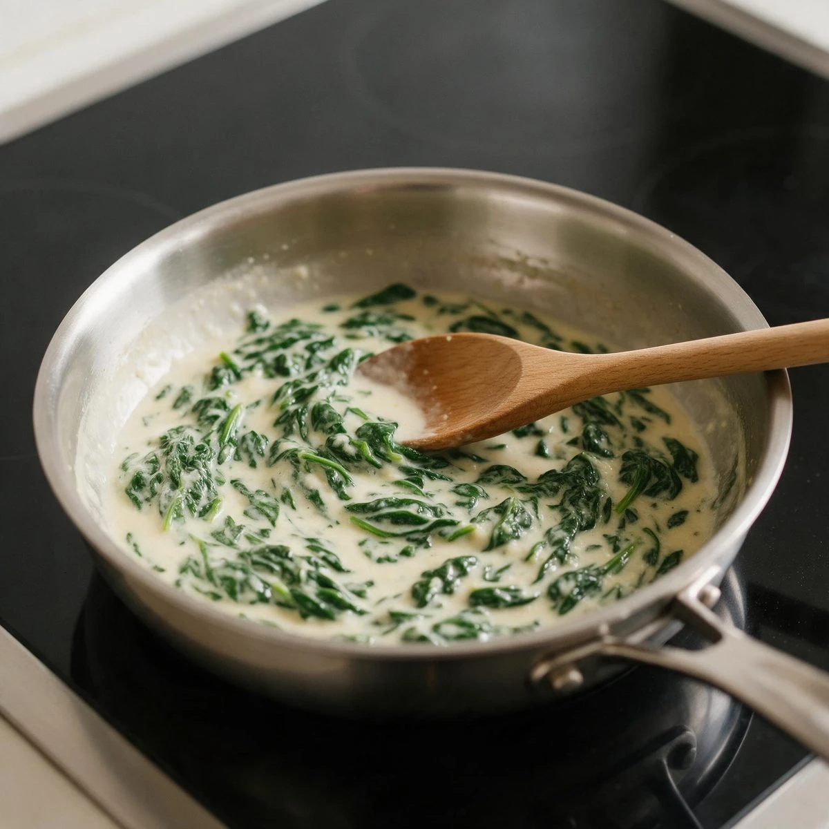 Make the spinach cream
