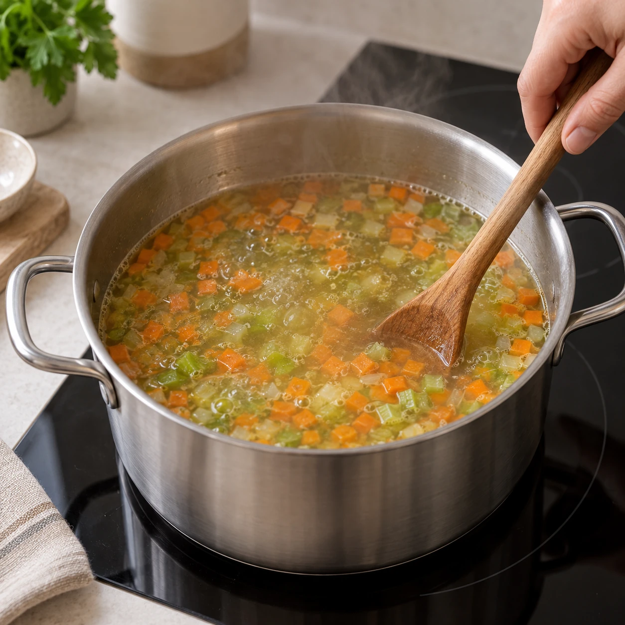 Cook the vegetables