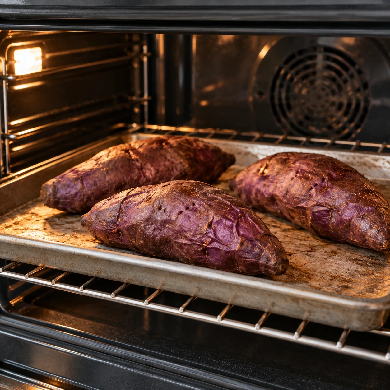Bake the purple sweet potatoes