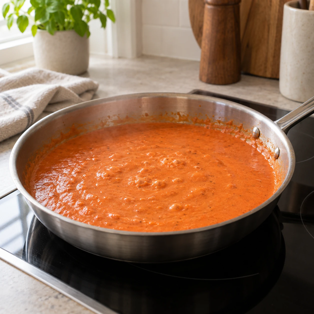 Build the vodka sauce