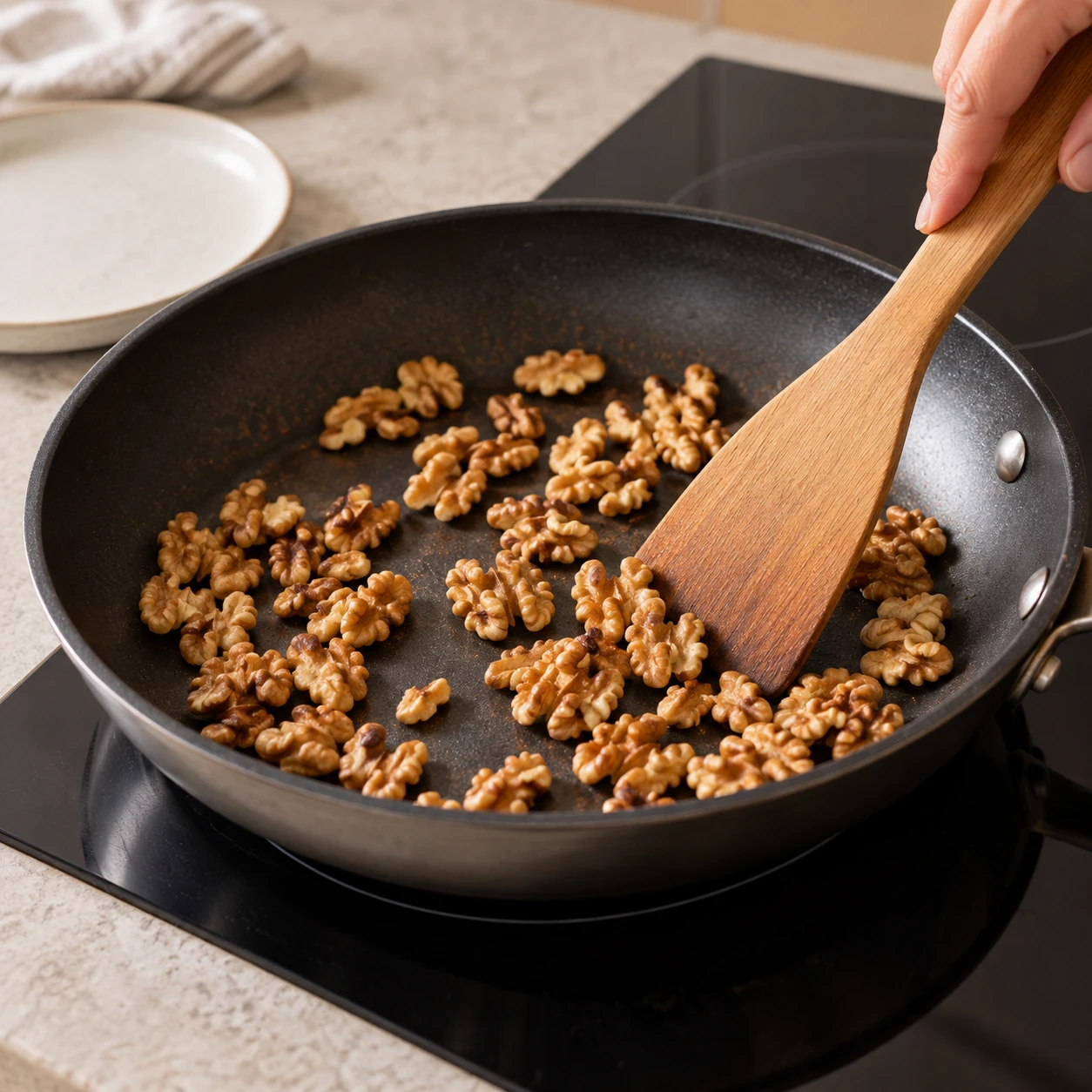Toast the walnuts